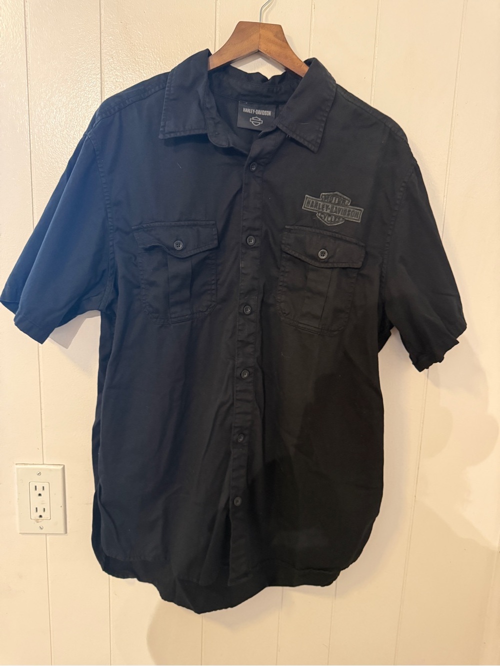 Harley-Davidson Black Short-Sleeve Workshirt with Subtle Logo